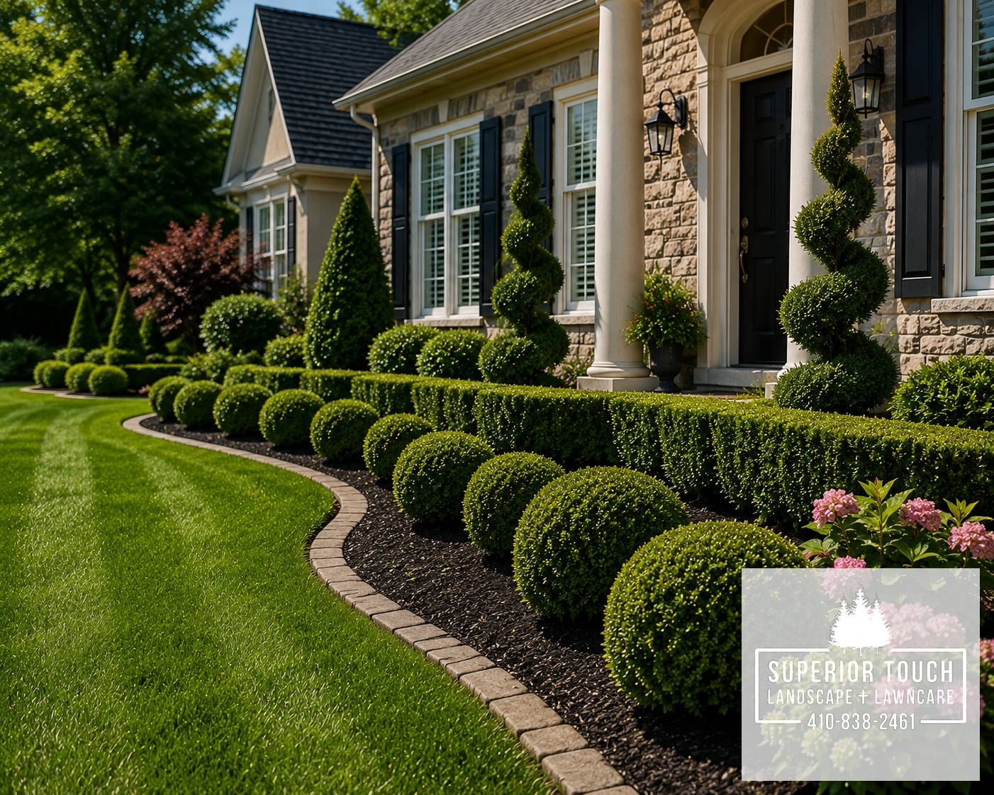 Landscaping & Lawn Care in Boring, MD Landscaped beds on a Boring property